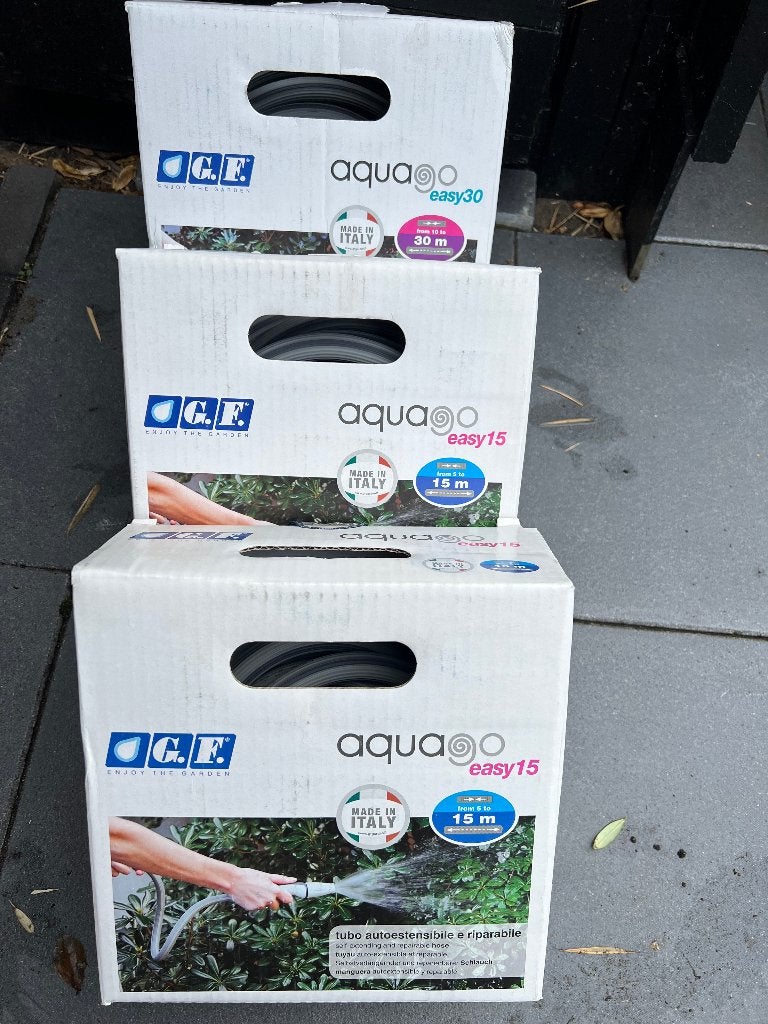 tuinslangen AQUAGO EASY ZELFUITTREKKENDE SLANGSET 3 sets, Ophalen of Verzenden, Nieuw, Tuinslang