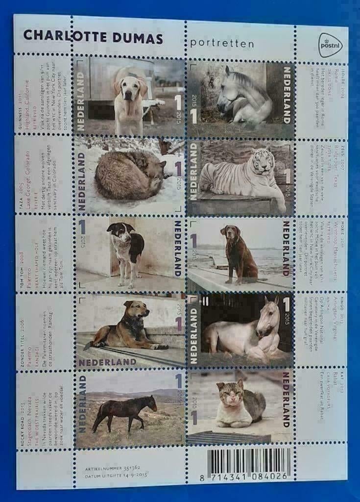 NVPH V3331-3340 Charlotte Dumas portretten - 2015, Verzenden, Na 1940, Postfris