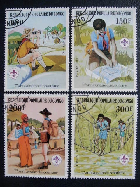 Postzegels Congo 1982 scouting - cat.w. € 3,00., Ophalen of Verzenden, Overige landen, Gestempeld