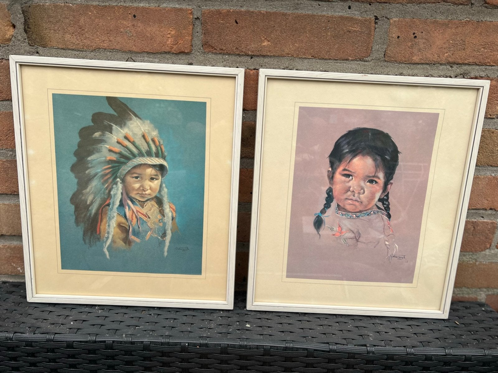 Set van 2 vintage Native American portretten – jaren ’60, Ophalen of Verzenden