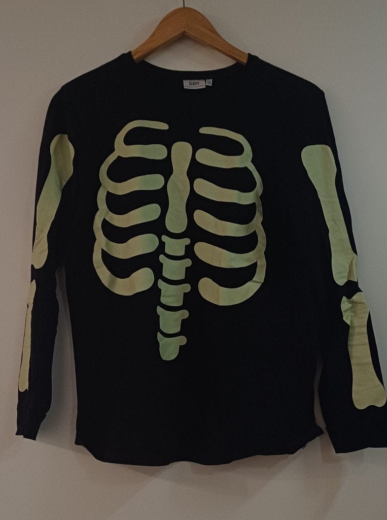 skelet pyjama, glow in dark, maat 152/158, zwart geel, Ophalen of Verzenden, Gebruikt, 146 t/m 152, Jongen of Meisje