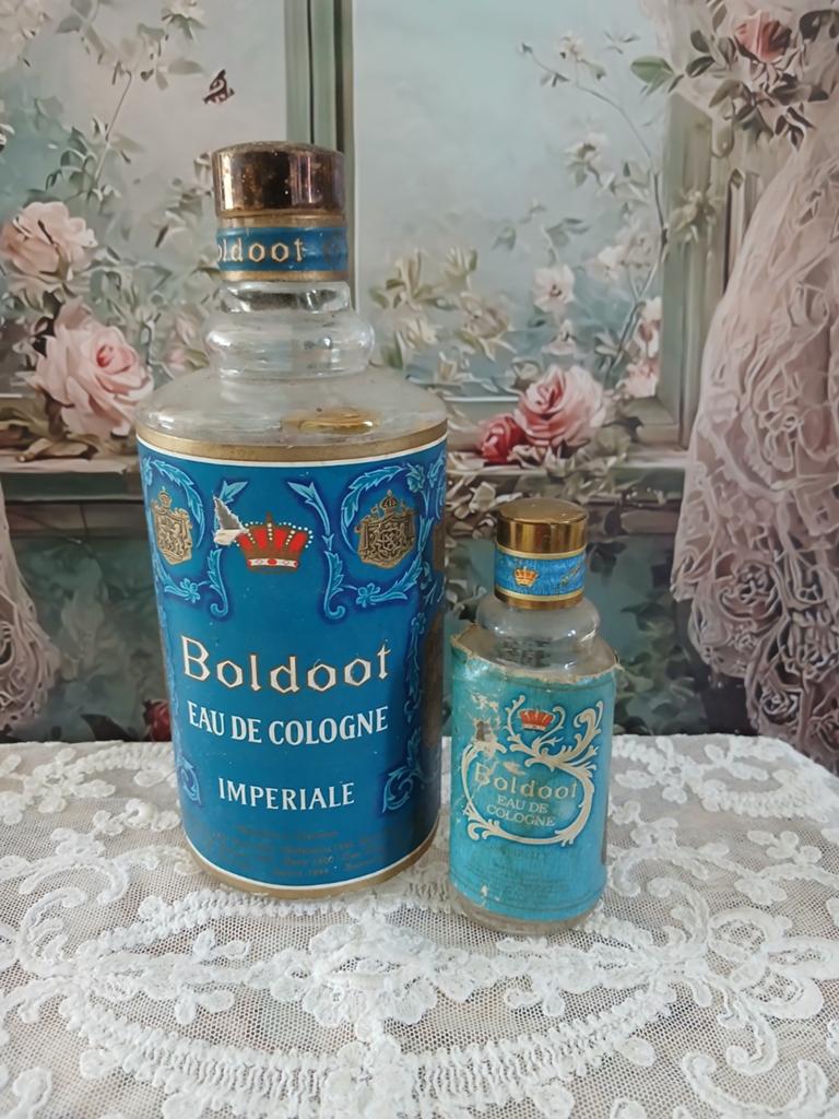 SALE...2 Vintage Boldoot Eau de Cologne Flessen, Verzenden, Gebruikt, Parfumfles