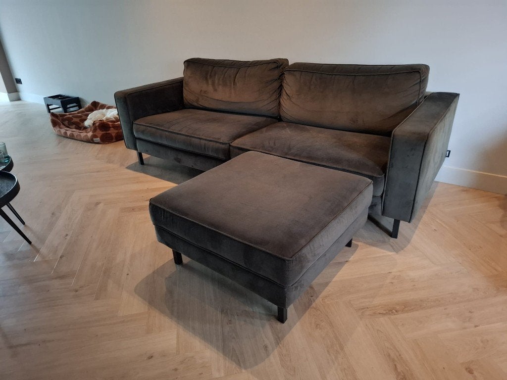 Woood 2,5 zits bank donkergroen army, Huis en Inrichting, Ophalen, Gebruikt, 150 tot 200 cm, Driepersoons