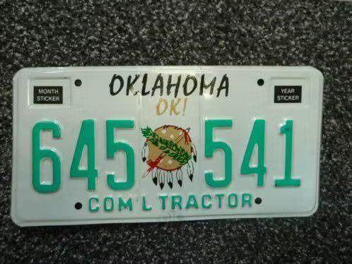 Kentekenplaat licenseplate Oklahoma Native Tractor USA, Verzenden, Gebruikt, Auto's