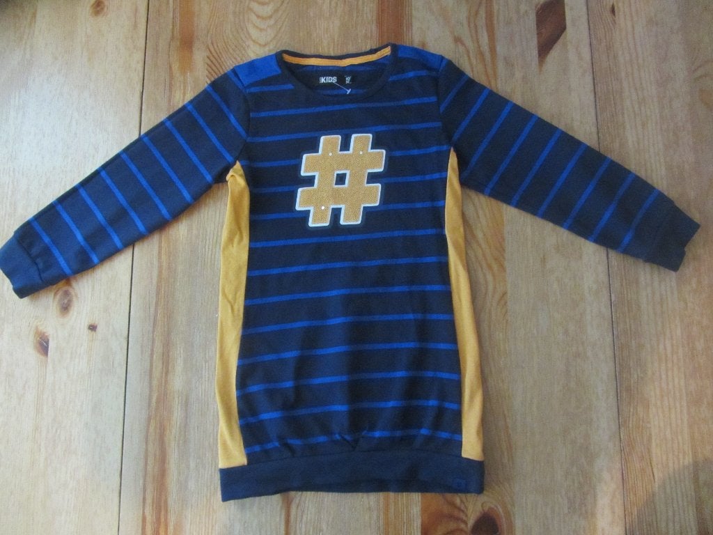 Blauwe jurk Europe Kids maat 110-116, Ophalen of Verzenden, Zo goed als nieuw, Meisje, Jurk of Rok