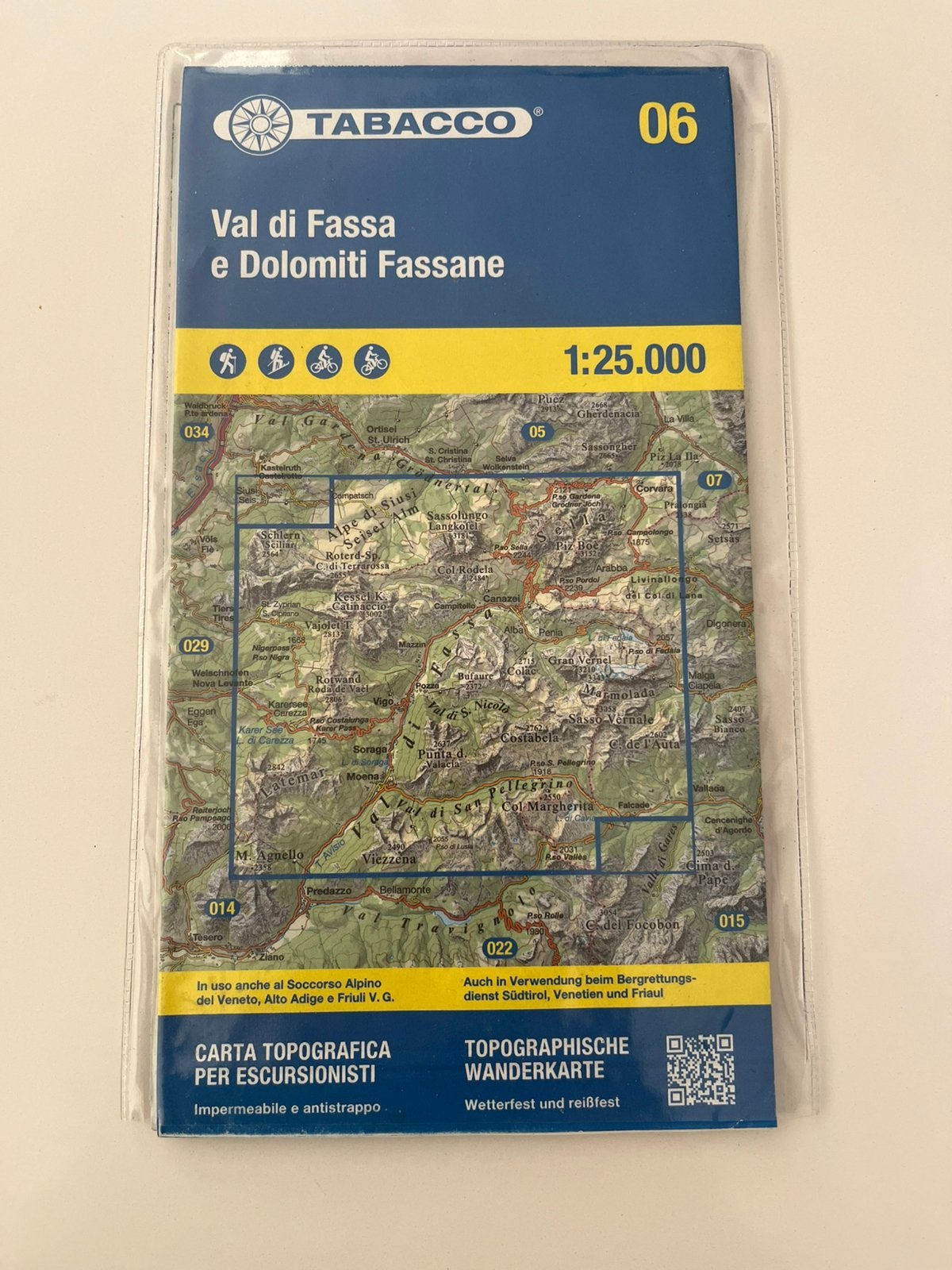 Tabacco 06 - wandelkaart, Val di Fassa e Dolomiti Fassane, Ophalen of Verzenden, Zo goed als nieuw, 2000 tot heden, Landkaart