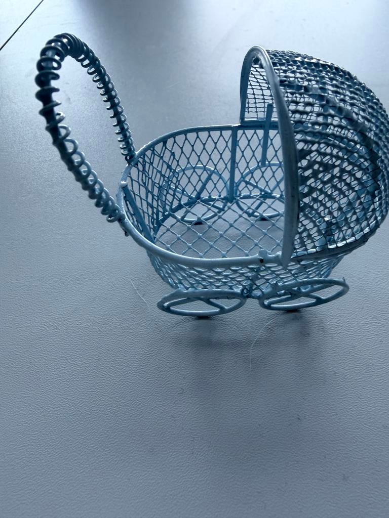 Metalen Kinderwagentje & Schommelwiegje voor Babyshower/Gebo, Ophalen of Verzenden, Zo goed als nieuw, Kraamcadeau