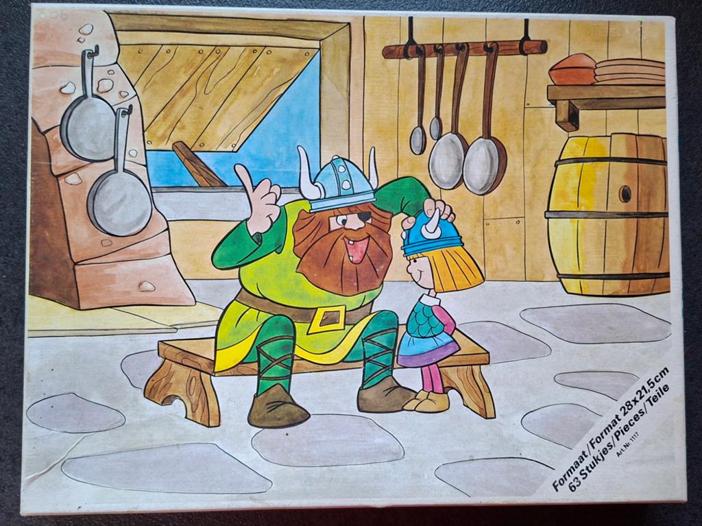 Puzzel Wicky de Viking ( 63 stukken) Jigsaw 1975, Ophalen of Verzenden, Gebruikt, Overige typen