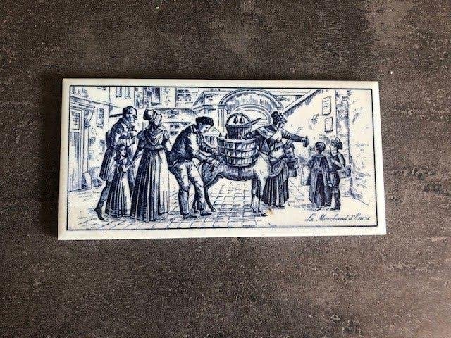 Gimborn de inktverkoper blauwe tegel, Ophalen