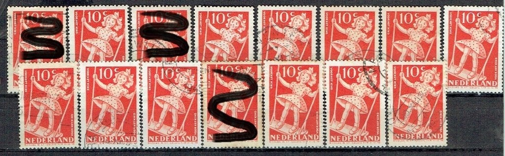 Nederland 1948 nr. 511 Kinderzegel Meisje op schommel 12x, Verzenden, Gestempeld, Overige thema's