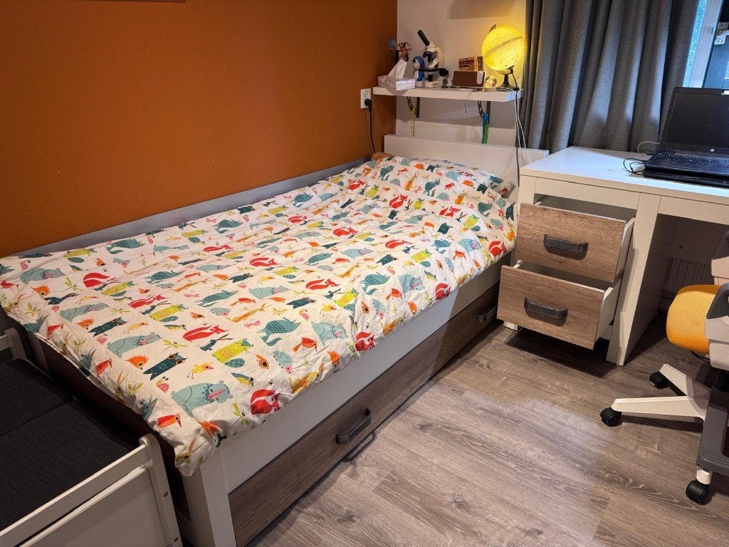 Stijlvol design 1 persoon bed Kidsmi, 85 tot 100 cm, Zo goed als nieuw, 180 cm of meer, Ophalen