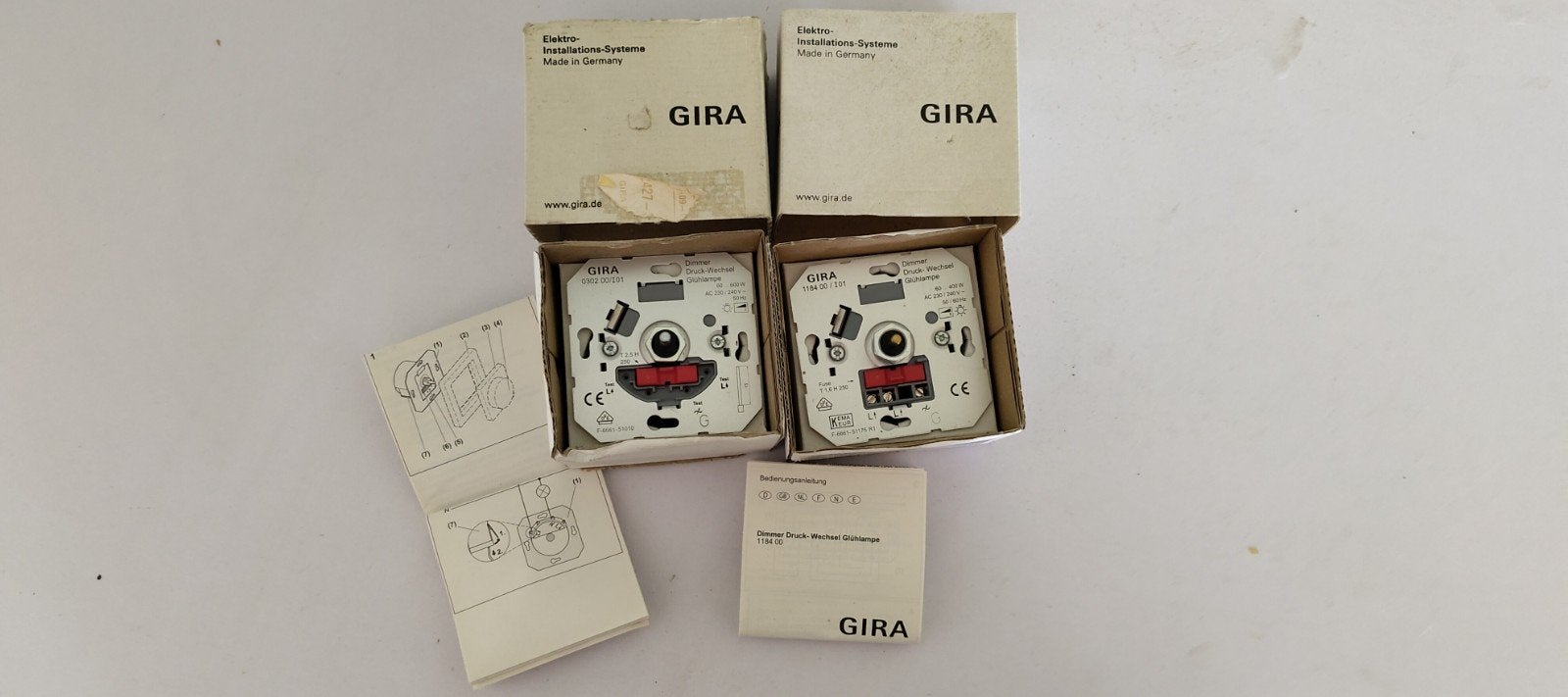 Gira Dimmers 5002 00/5003 00 - Nieuw in doos, Doe-het-zelf en Verbouw, Ophalen of Verzenden, Nieuw, Gira, Dimmer