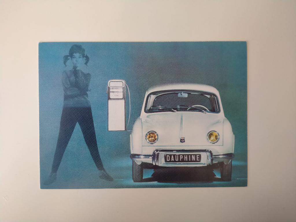 Postkaart Renault Dauphine (café-restaurant Dauphine), Ophalen of Verzenden, 1980 tot heden, Overige onderwerpen