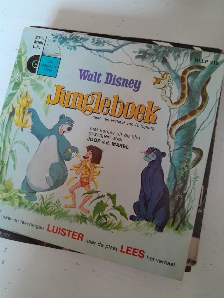 Walt Disney 7inch jungleboek, Ophalen of Verzenden, Zo goed als nieuw, Nederlandstalig