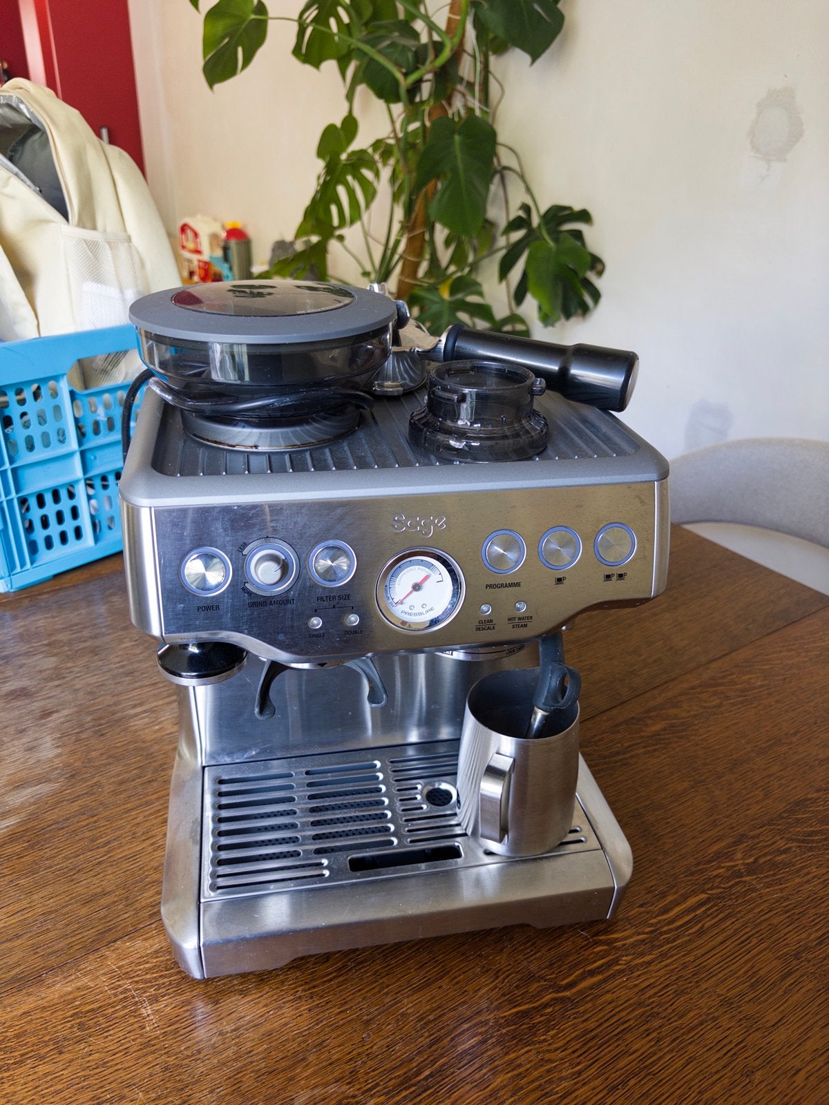 Sage The Barista Express - Zo goed als nieuw, Ophalen, Afneembaar waterreservoir, Espresso apparaat, 10 kopjes of meer