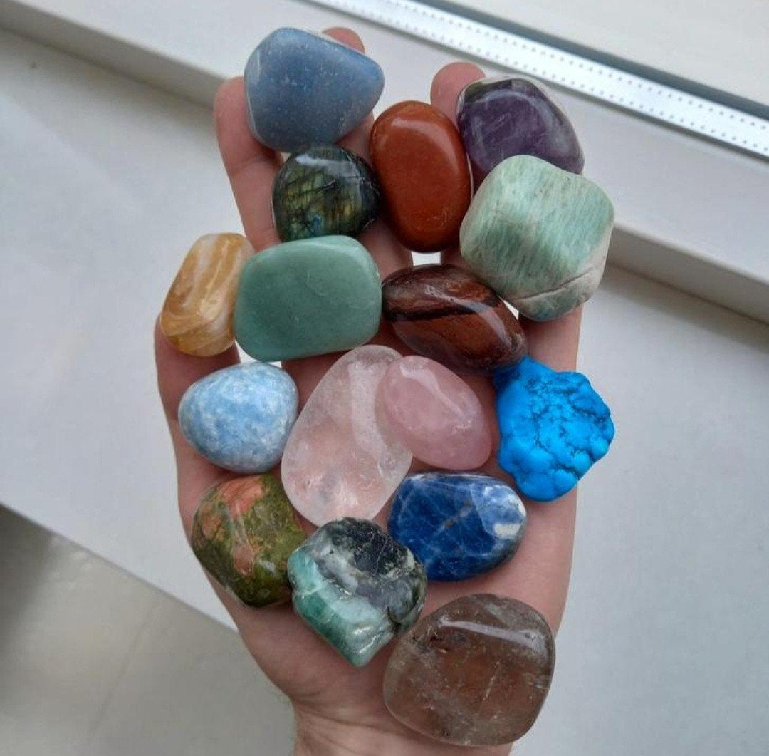 Edelstenen verzameling gepolijst mineralen edelsteen stenen, Ophalen of Verzenden