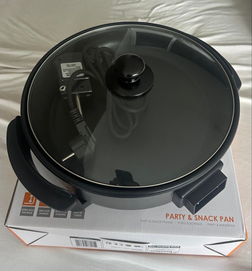 Bestron FunCooking 28cm Party & Snack Pan - Elektrische Pan, Witgoed en Apparatuur, Fonduesets, Nieuw, Fonduepan, Elektrisch, Ophalen of Verzenden