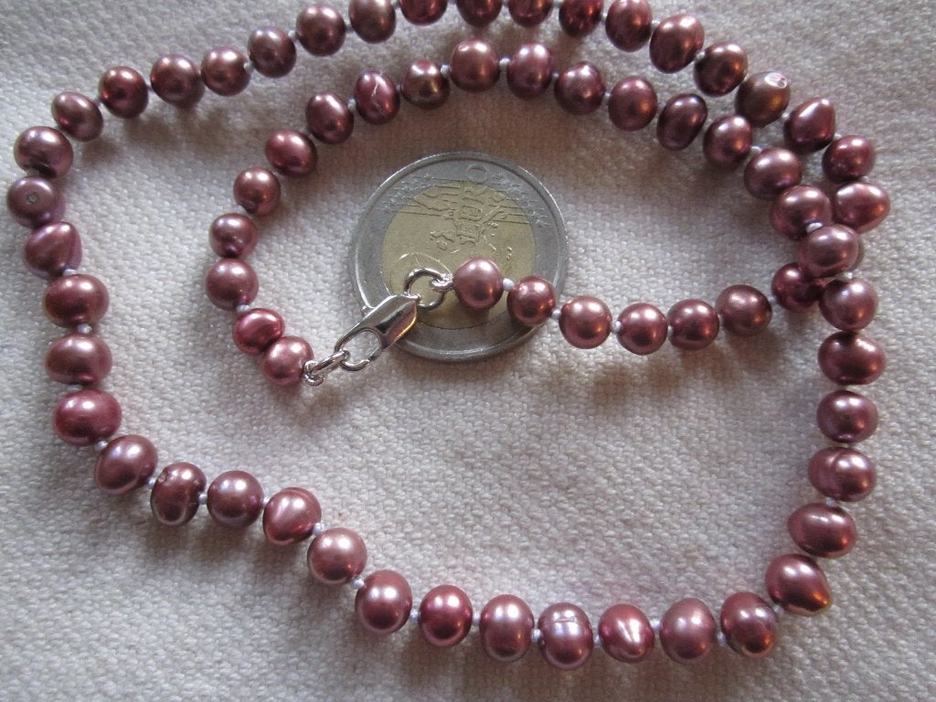 18.  Echte parels zoetwaterparels,   43 cm, Ophalen, Overige materialen, Ketting