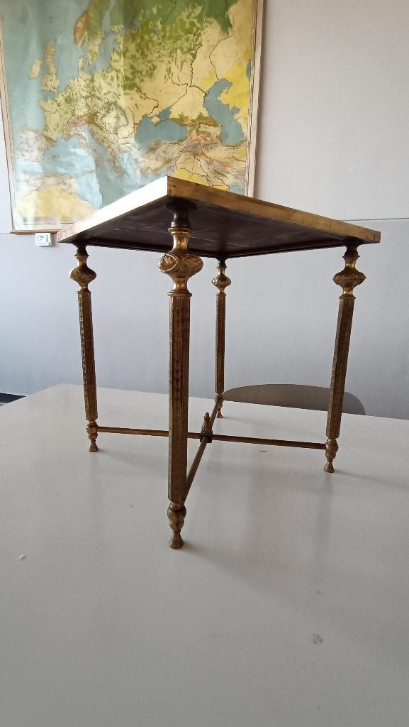 vintage messing tafeltje bijzettafel Hollywood Regency 1960, Ophalen of Verzenden