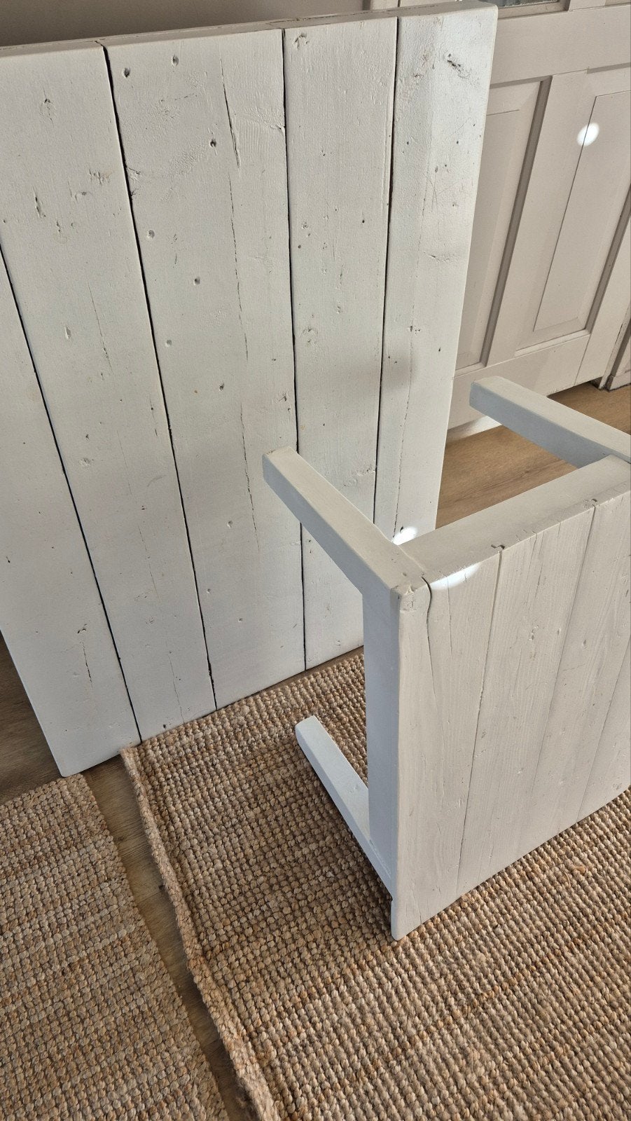 2 Houten Salontafels Wit Brocante Landelijke Planken, Ophalen, Gebruikt, Overige houtsoorten, Brocante, Landelijk