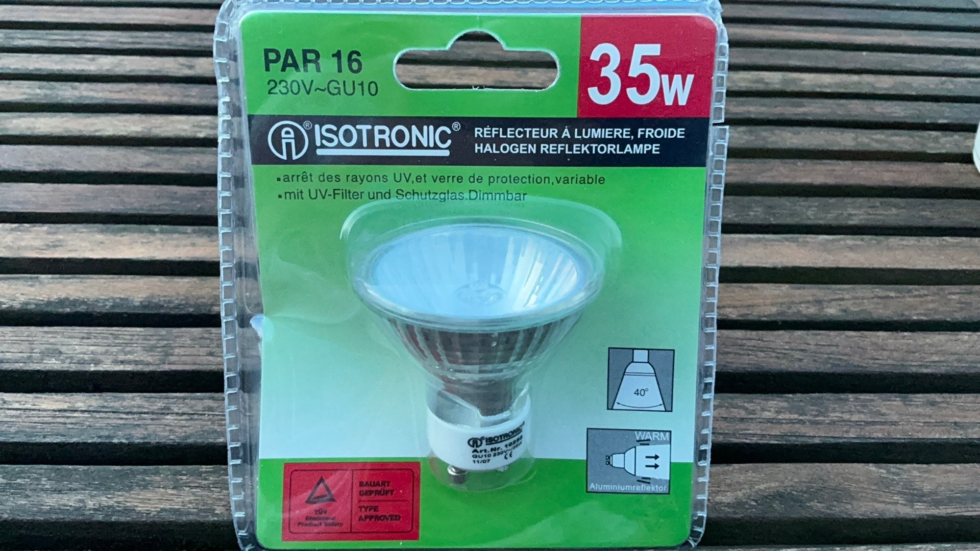 GU 10 merk Isotronic PAR16 35 watt, 30 tot 60 watt, Halogeen (gloei)lamp, Nieuw, Ophalen of Verzenden