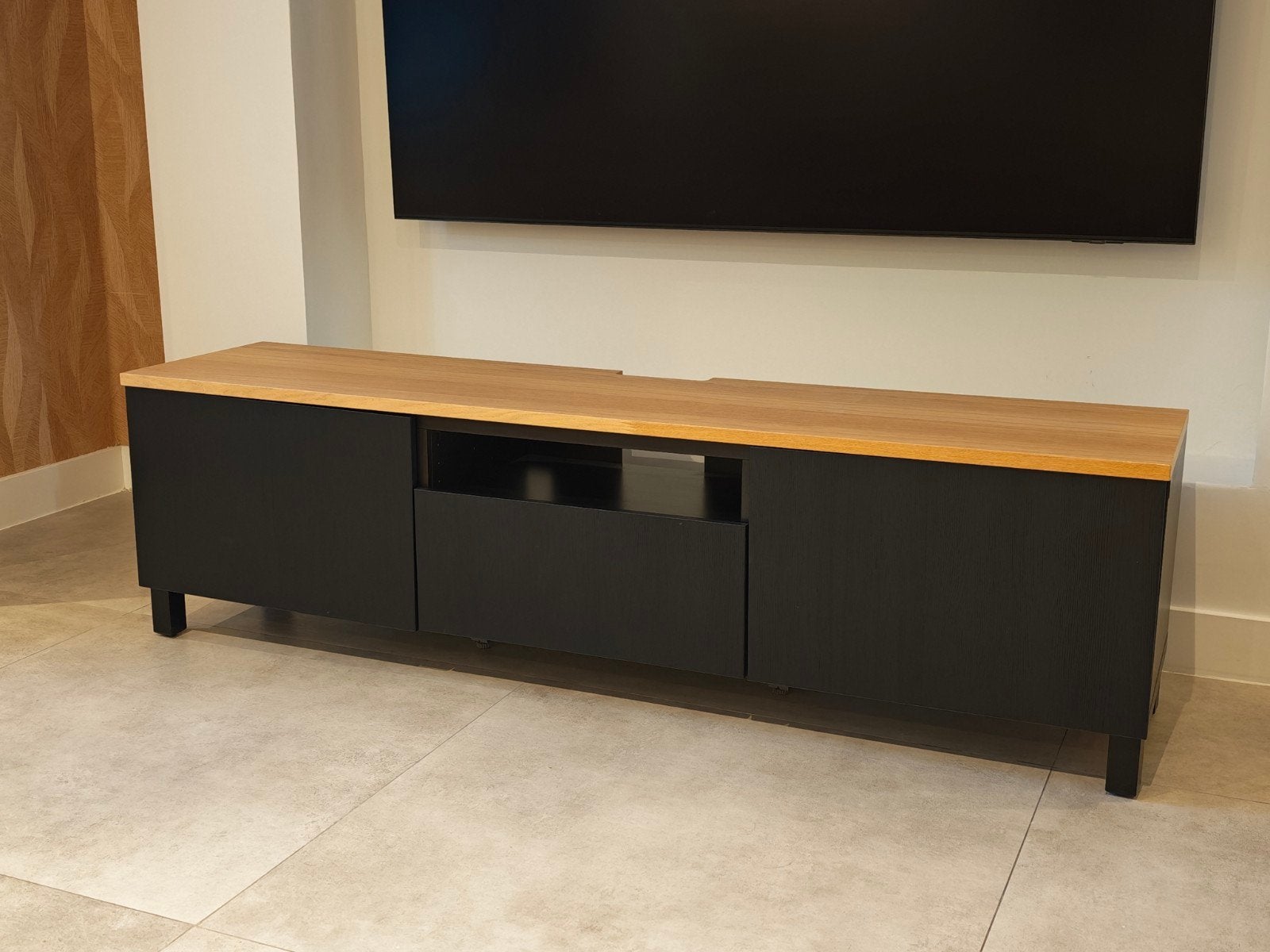 IKEA Besta TV-meubel - Zwart/Hout, Ophalen, Gebruikt, Overige materialen, 150 tot 200 cm