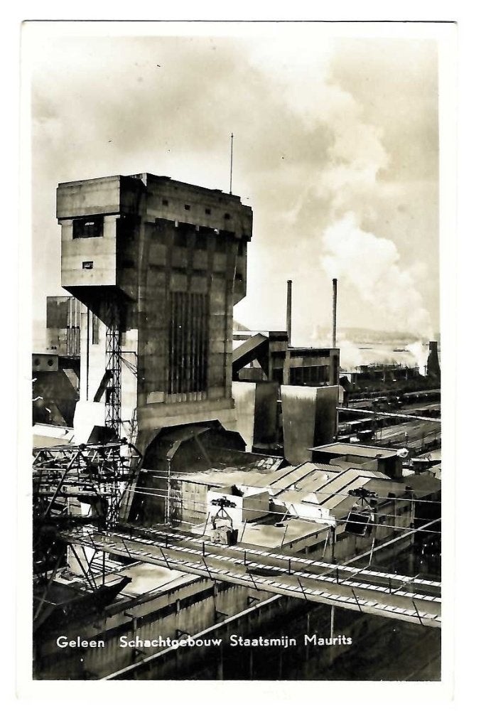 Geleen - Schachtgebouw Staatsmijn Maurits, Verzenden, 1940 tot 1960, Gelopen, Limburg