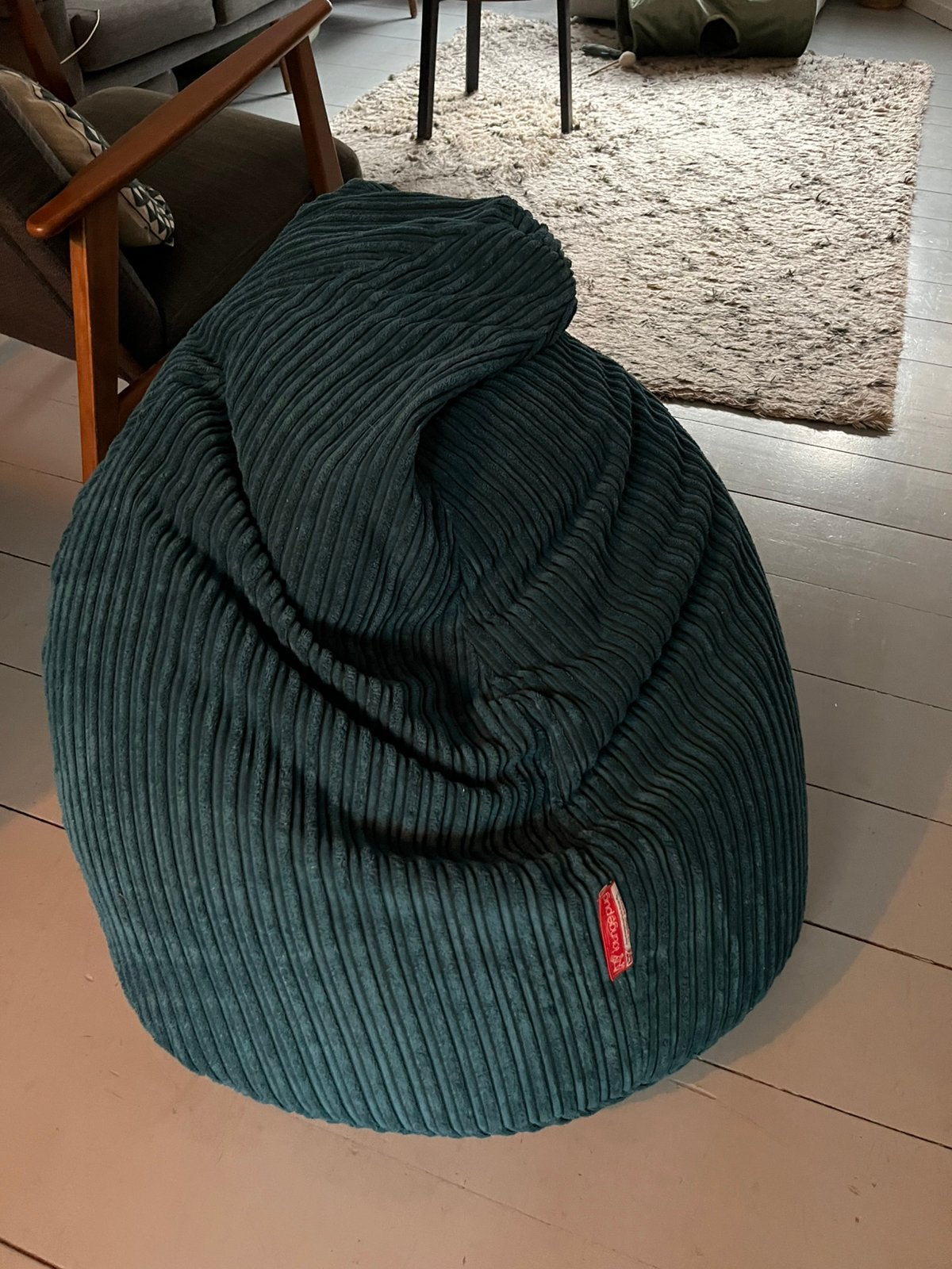 Lounge Pug Zitzak Corduroy (Petrol/Blauwgroen) – ZGAN, Huis en Inrichting, Ophalen, Zo goed als nieuw