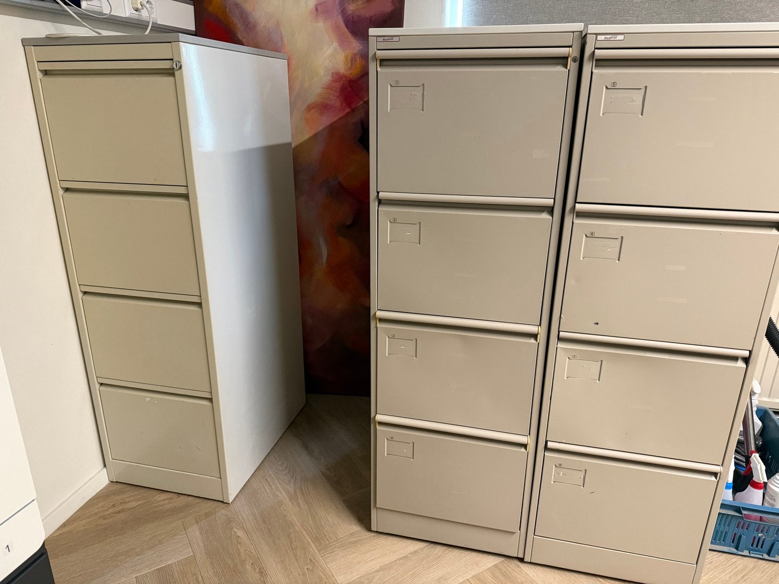 Archiefkasten met hangmappen - Ideaal voor kantoor, Gebruikt, 100 tot 150 cm, Metaal, Met slot