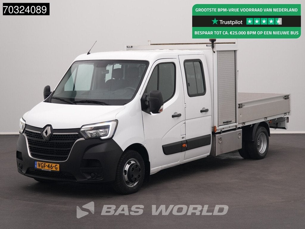 Renault Master 145PK Dubbel Cabine Open Laadbak met Kist Dub, Stof, Gebruikt, Euro 6, Renault