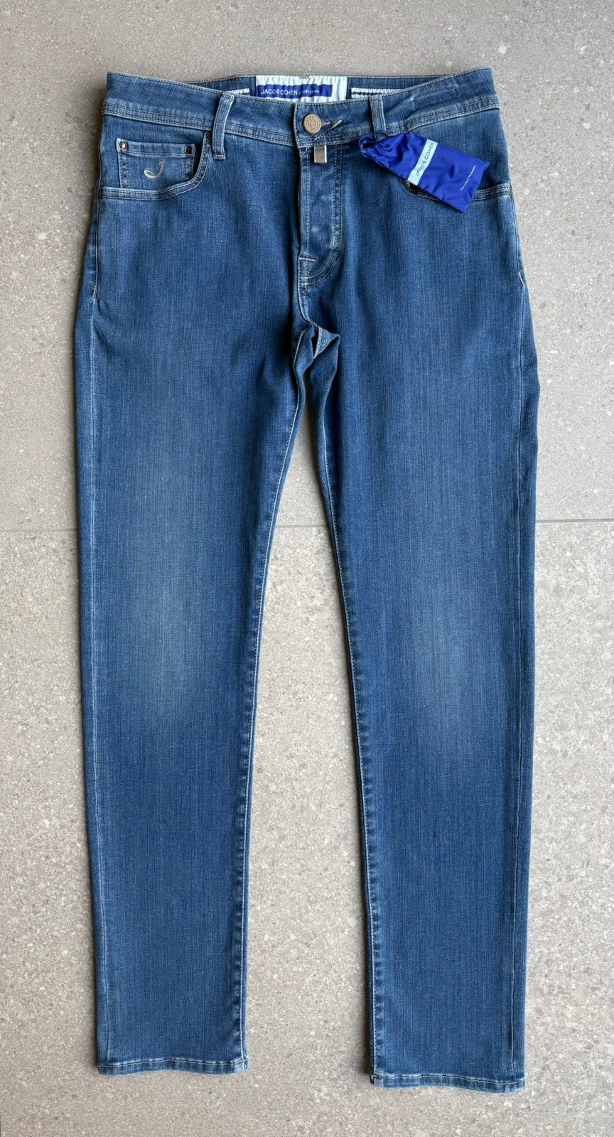 Nieuw Jacob Cohen Nick Slim maat 31 blauw met stretch, Ophalen of Verzenden, Gedragen, Blauw, W32 (confectie 46) of kleiner