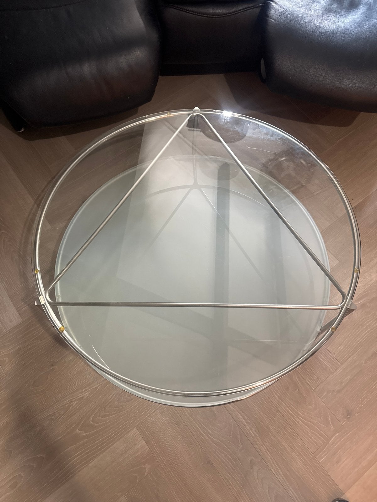 IKEA Strind Salontafel - Rond, Glas en Metaal, Ophalen of Verzenden