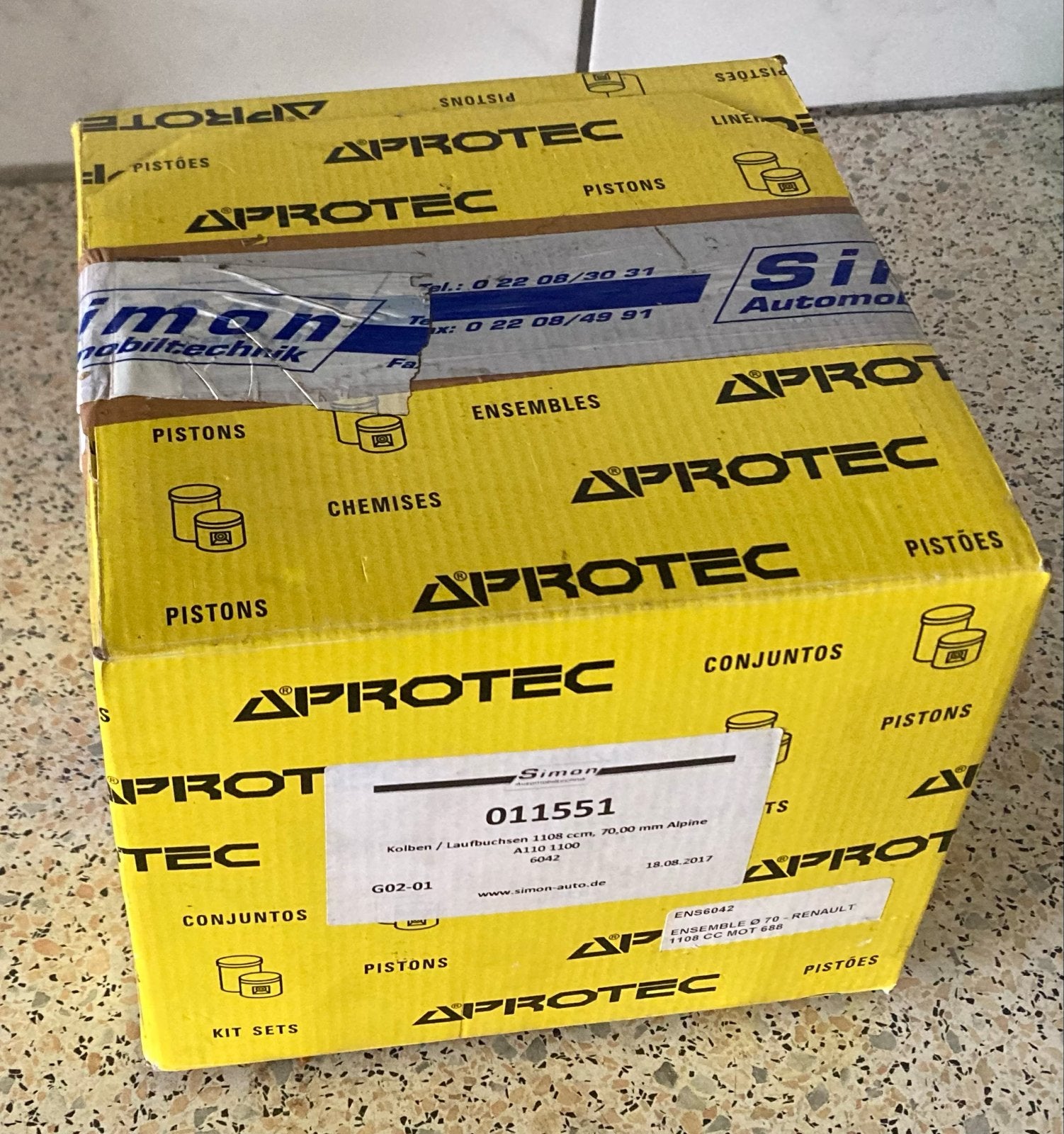 APROTEC Zuigerset Renault/Alpine 1108cc, Ophalen of Verzenden, Nieuw, Renault