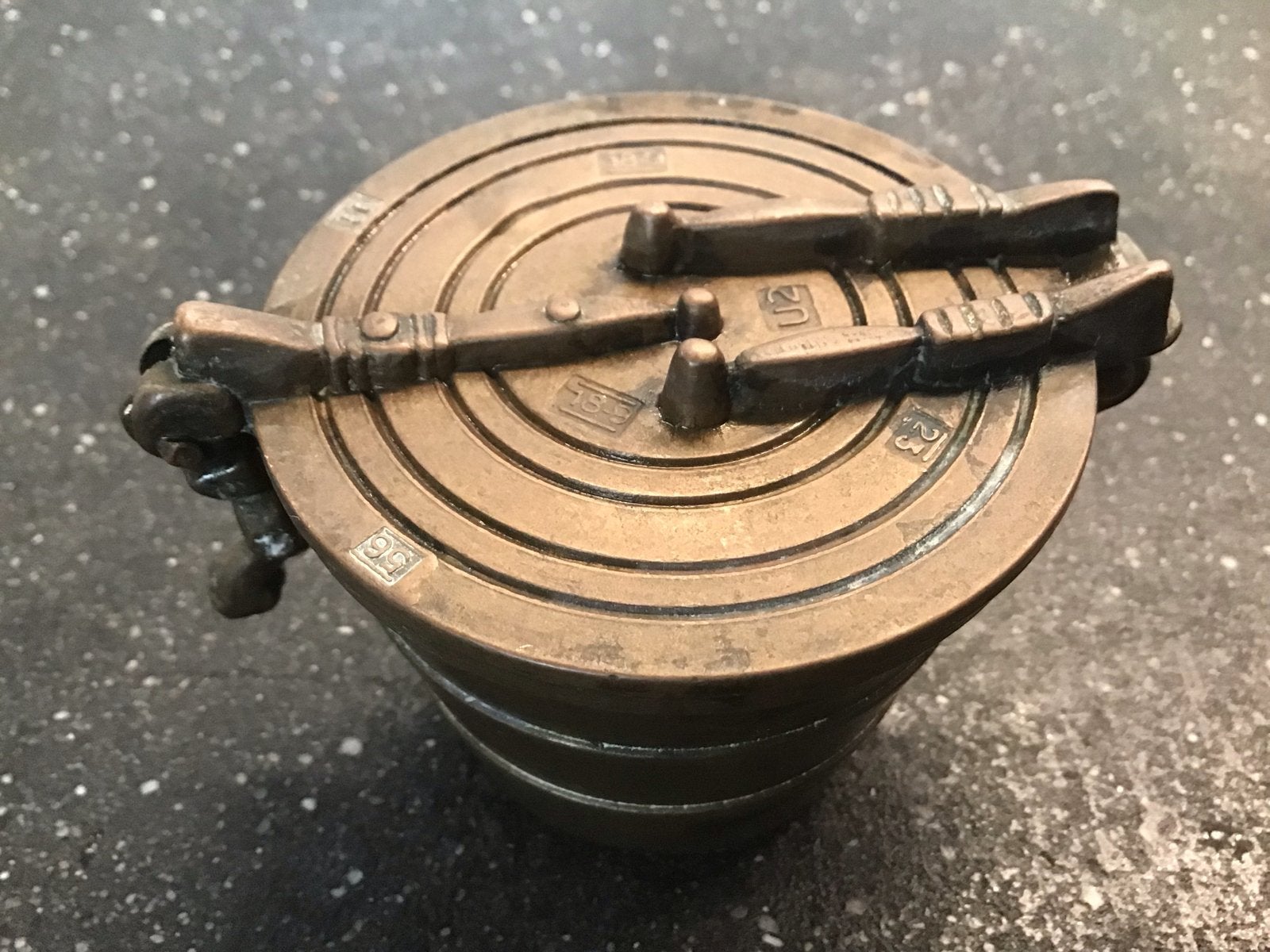 Antiek bronzen sluitgewicht apothekers gewichten, Antiek en Kunst, Ophalen of Verzenden