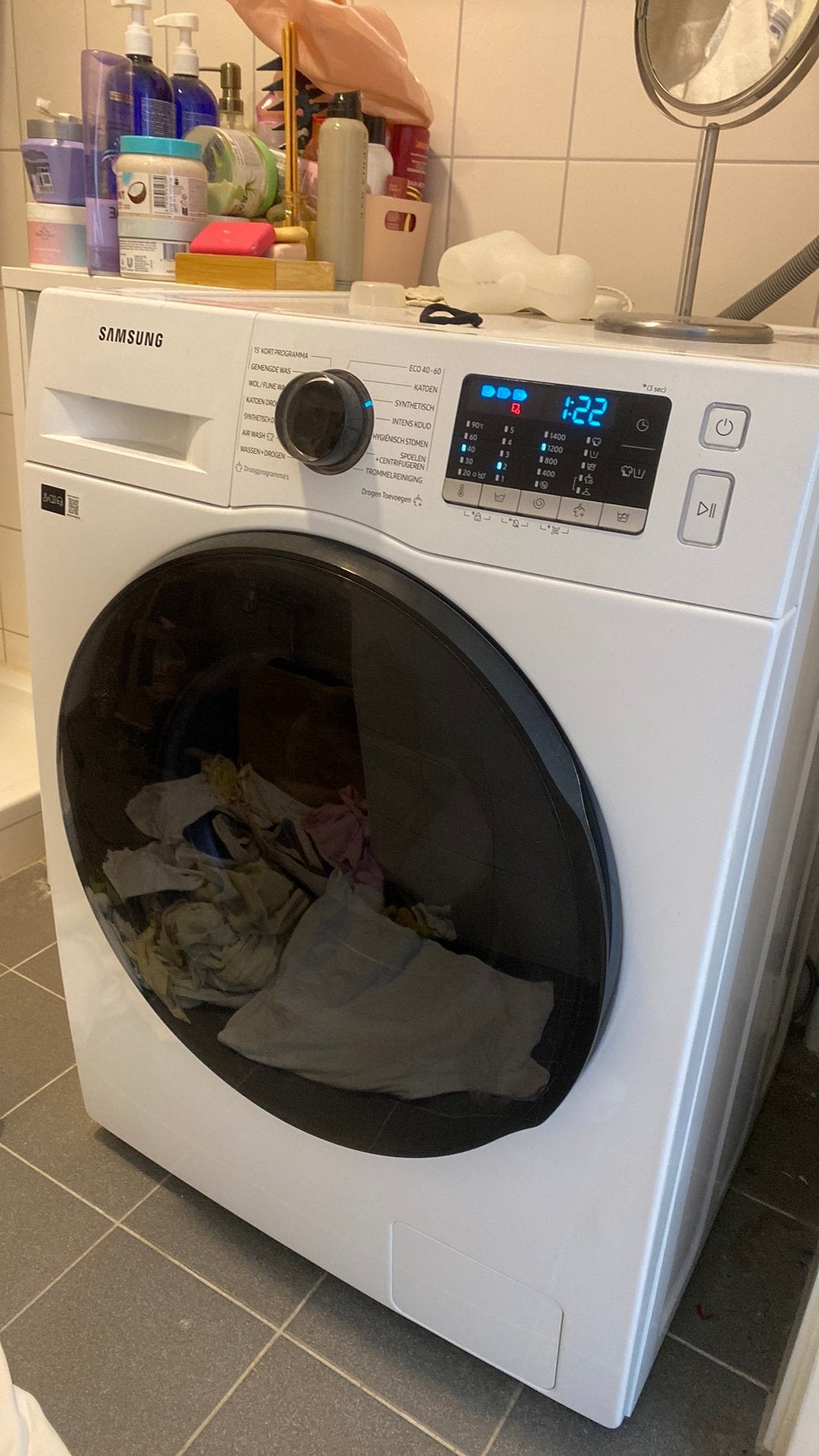 Samsung Wasdroogcombinatie - Zo goed als nieuw, Witgoed en Apparatuur, Ophalen, 1200 tot 1600 toeren, 8 tot 10 kg, Zo goed als nieuw