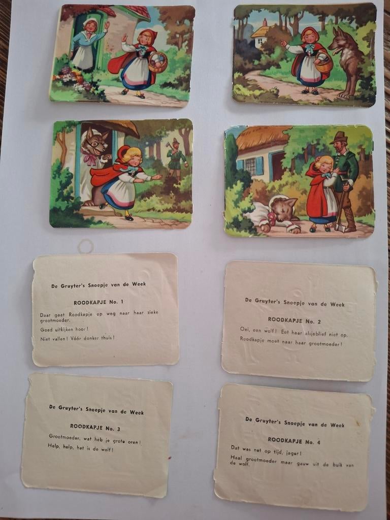 De Gruyter's Snoepje van de Week Roodkapje Kaartjes, Ophalen of Verzenden, Gebruikt