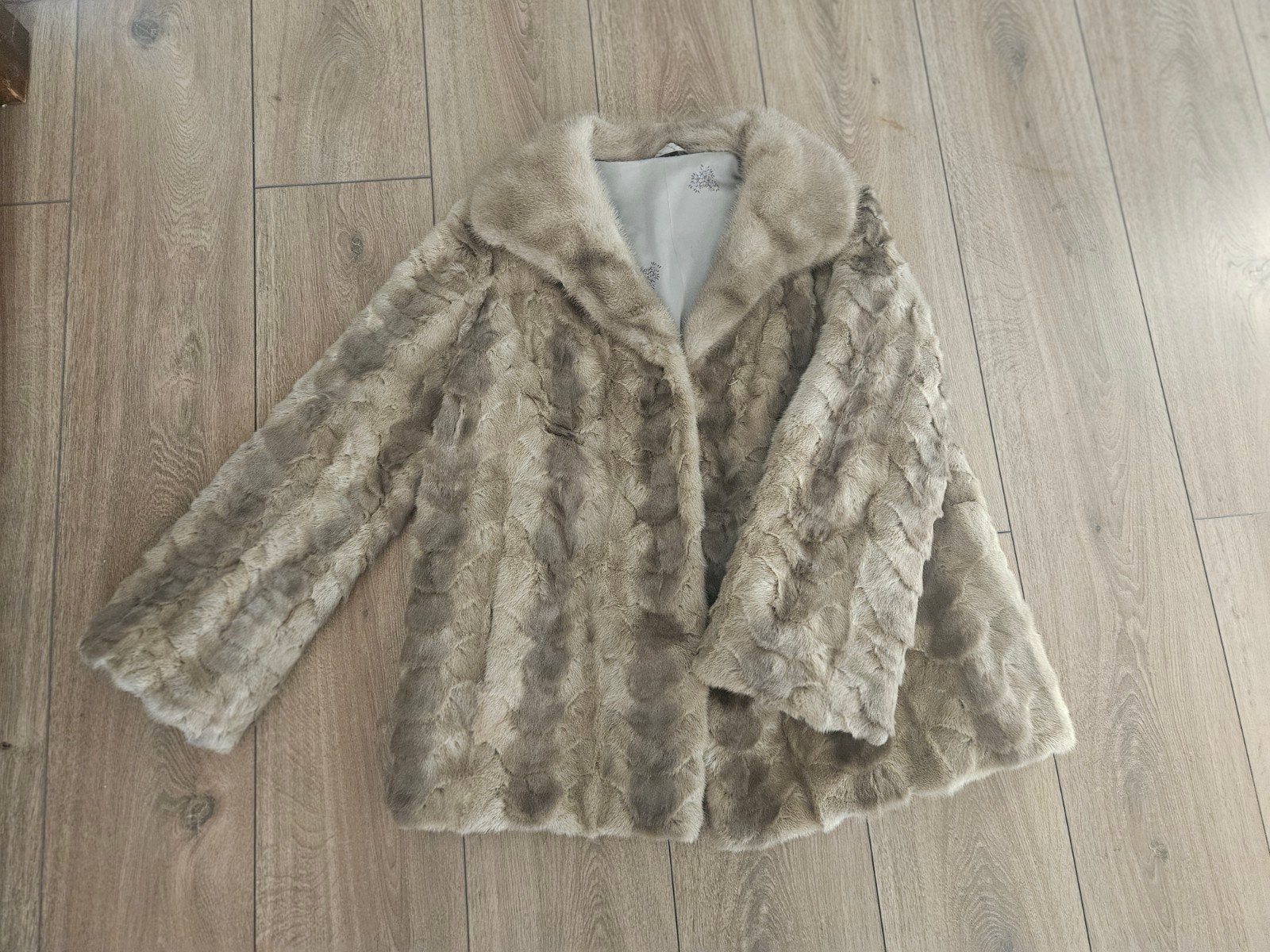 Vintage Bontjas - Beige/Lichtbruin Jaren 80, Kleding | Dames, Ophalen of Verzenden, Maat 38/40 (M), Beige