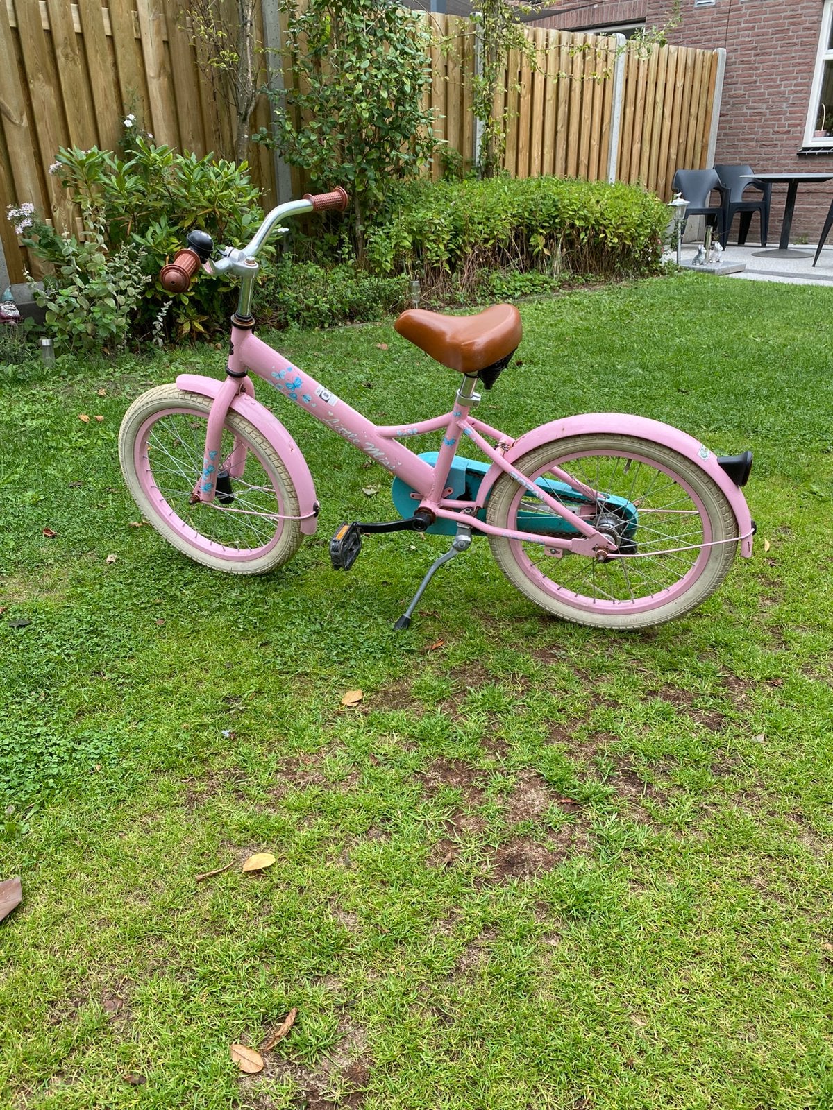 Kinderfiets roze 18inch, Ophalen, Gebruikt, Terugtraprem, 16 tot 20 inch