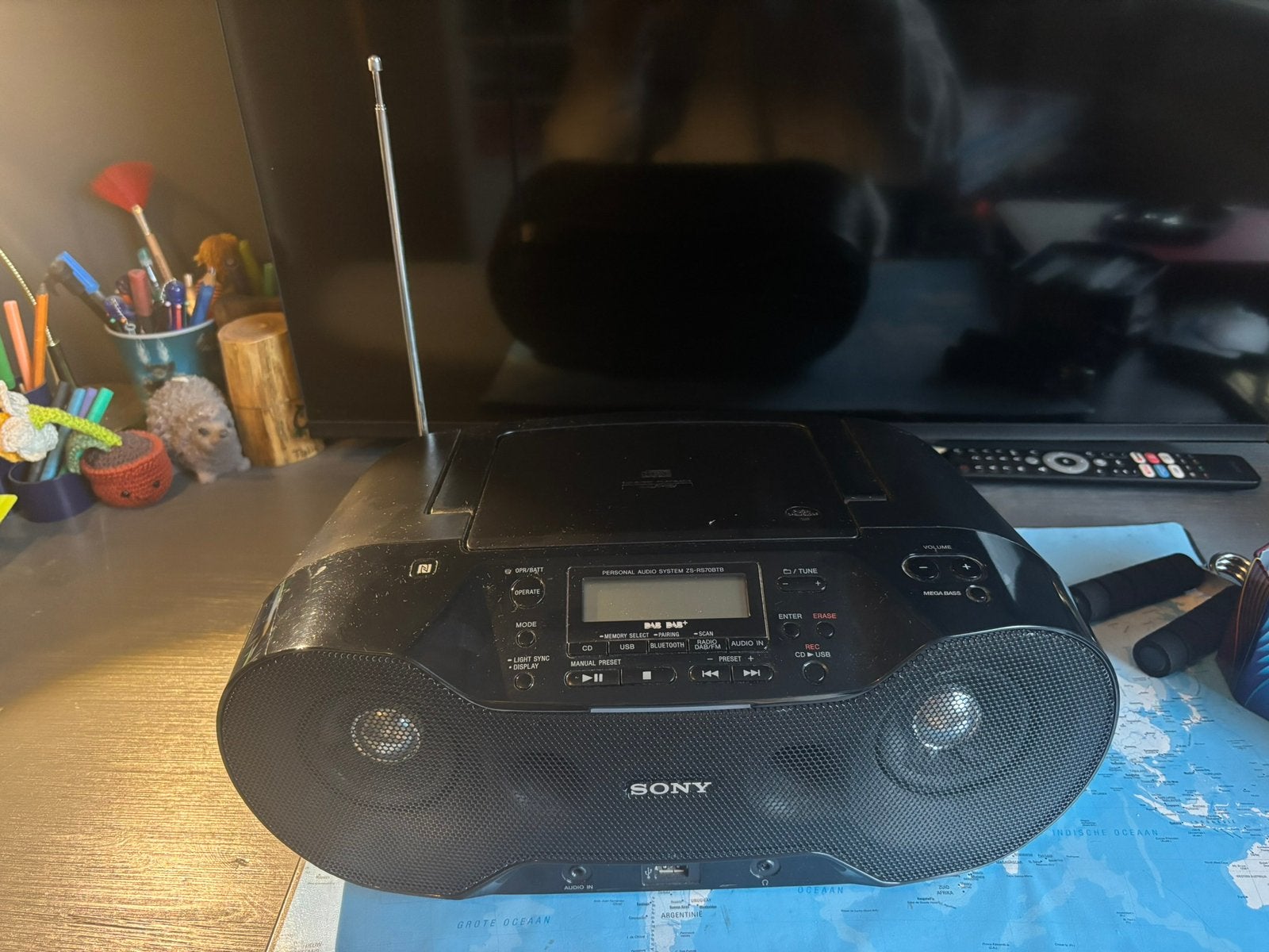 Sony ZS-RS70BT radio, Ophalen, Zo goed als nieuw, Radio, Met cd-speler