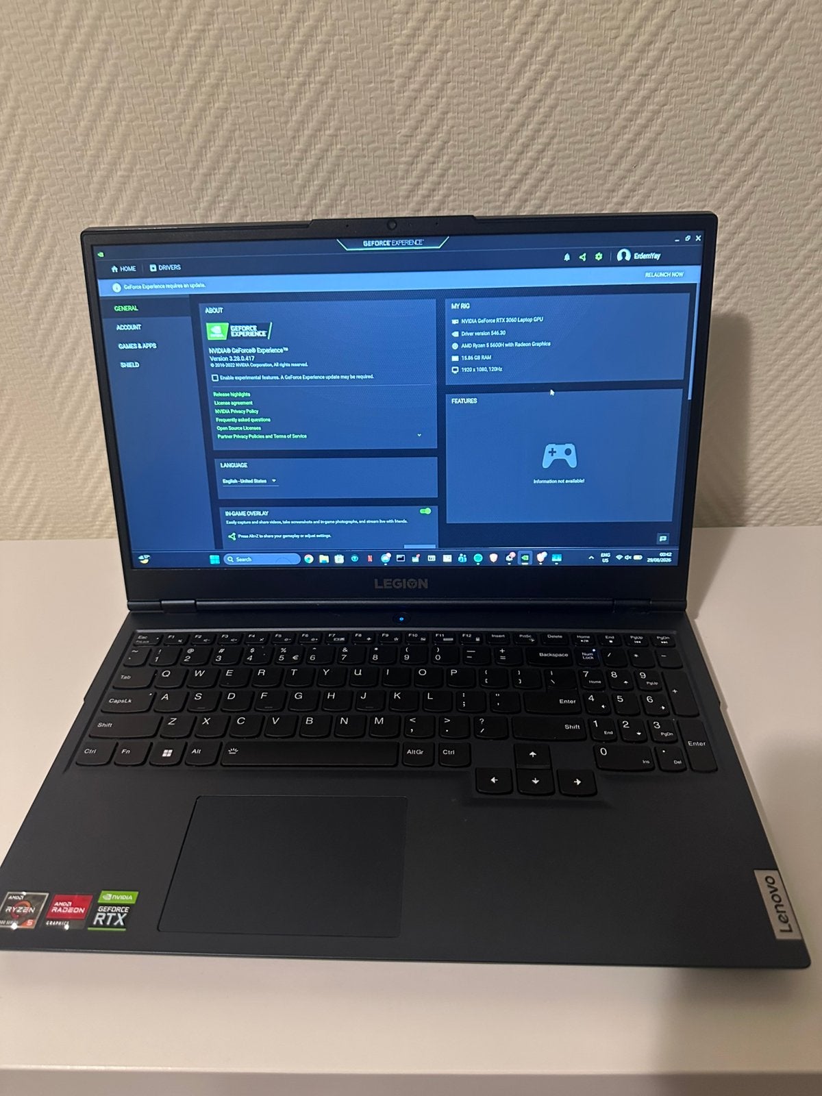 Lenovo Legion Gaming Laptop, Ophalen, 15 inch, Gaming, 2 tot 3 Ghz