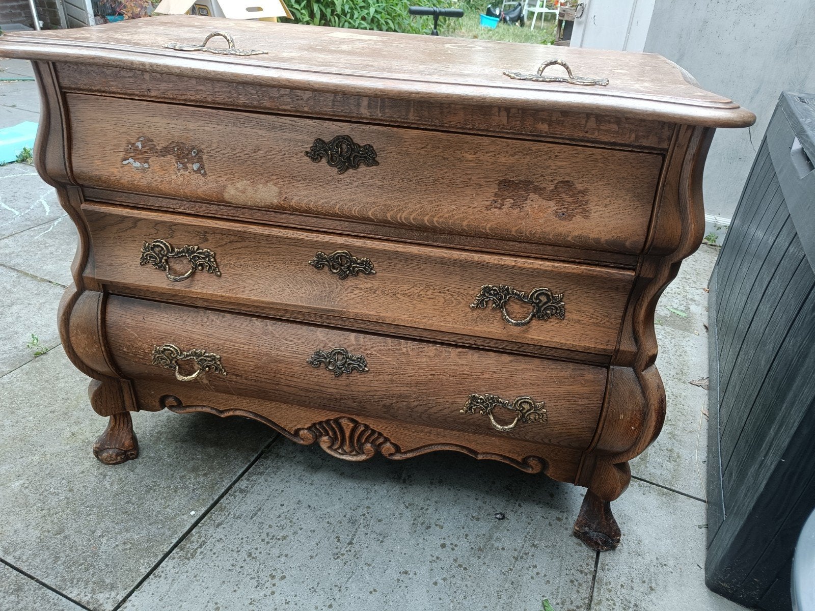 Antieke ladekast/commode met 3 laden, Antiek en Kunst, Antiek | Meubels | Kasten, Ophalen