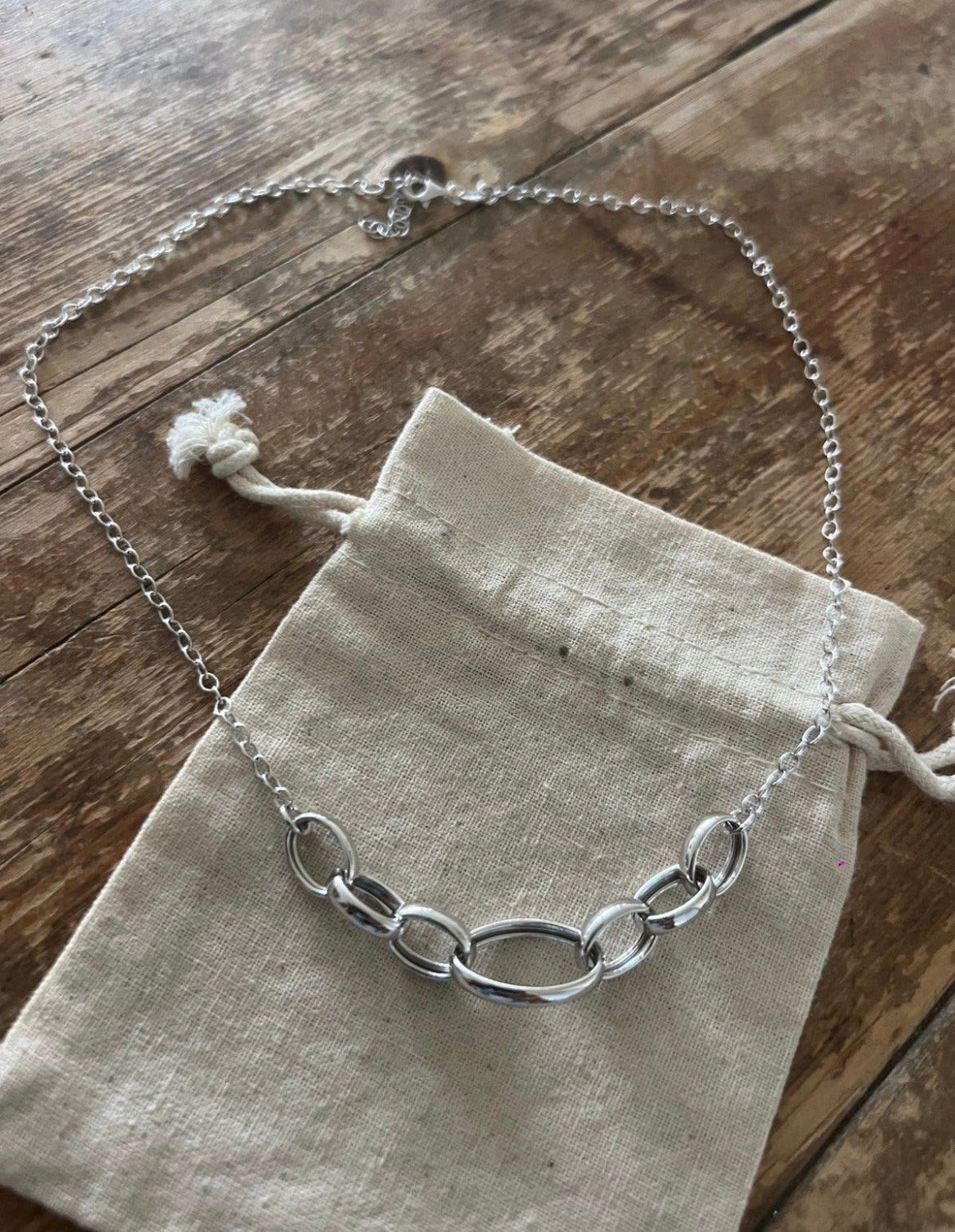 Zilveren 925 ketting met grote schakels, Verzenden, Zo goed als nieuw, Zilver