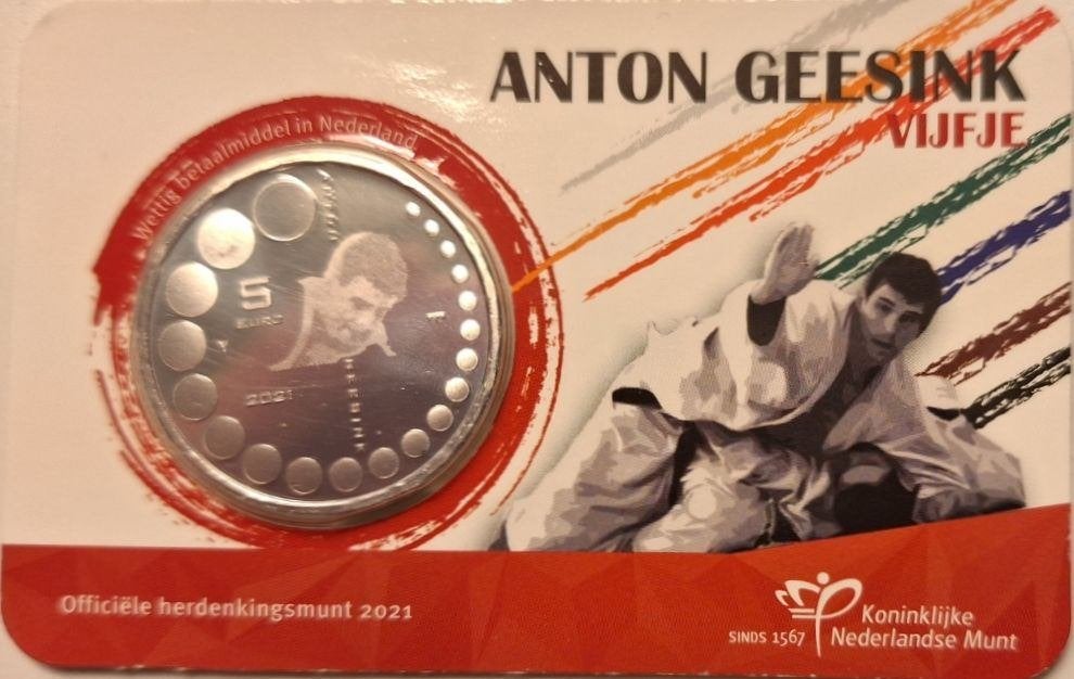 Coincard 2021 - Het Anton Geesink Vijfje - UNC, Verzenden, Overige landen, 5 euro, Setje