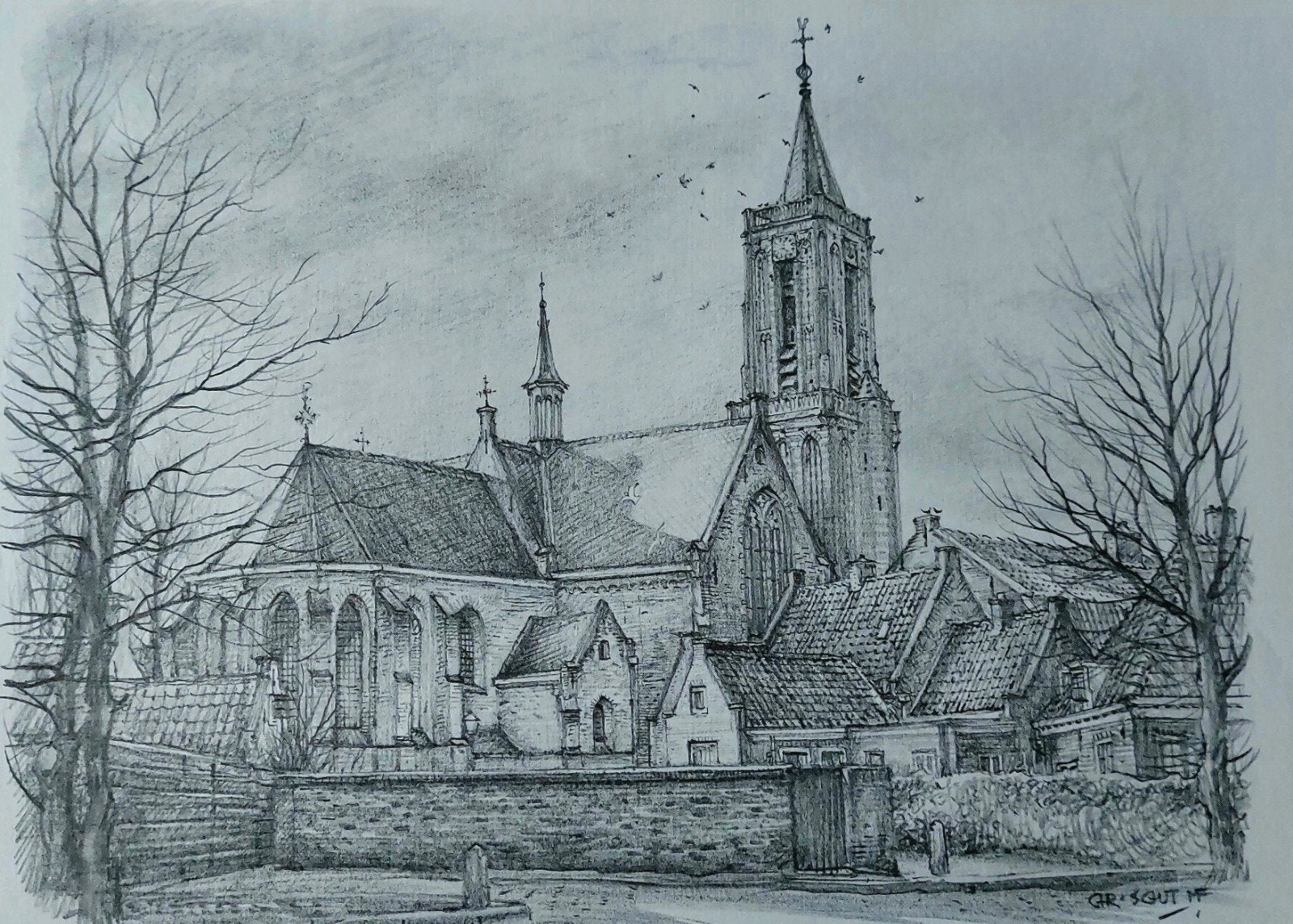 Loenen ... laat gotische kruiskerk ..., Ophalen of Verzenden