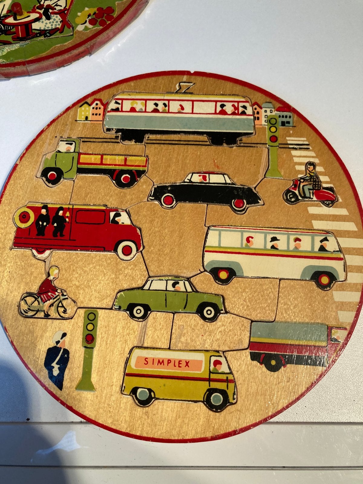 5 vintage ronde simplex puzzels, Verzamelen, Ophalen of Verzenden, Gebruikt
