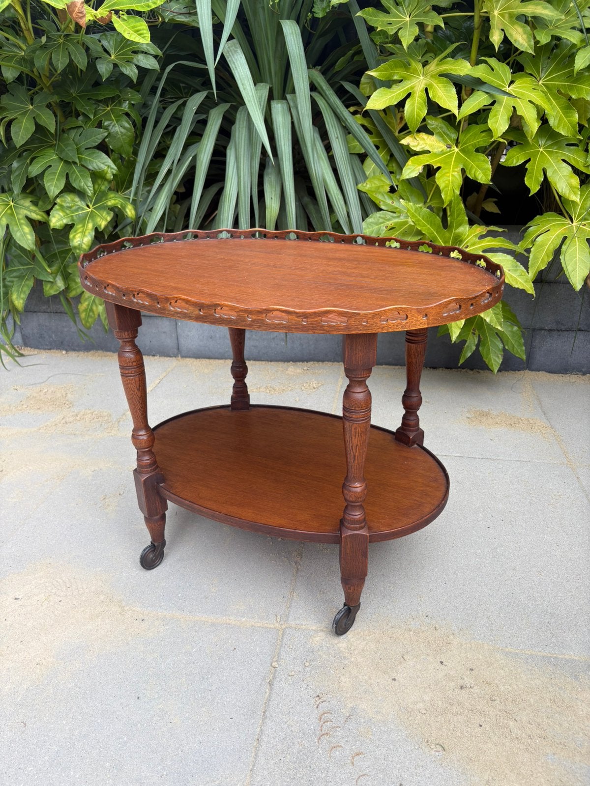 Vintage Bar cart - houten serveertafel op wieltjes, Antiek en Kunst, Ophalen