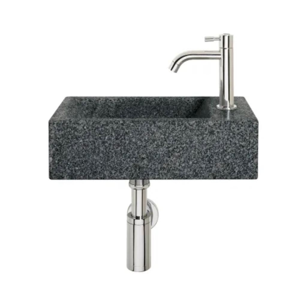 Differnz natuursteen fonteinset 40x23x11 cm (nieuw in doos), Ophalen, Nieuw, Chroom, Wastafel