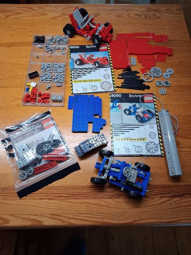 LEGO Technic meerdere sets (8030, 8050, uitbreidingsset), Gebruikt, Lego, Technic, Complete set