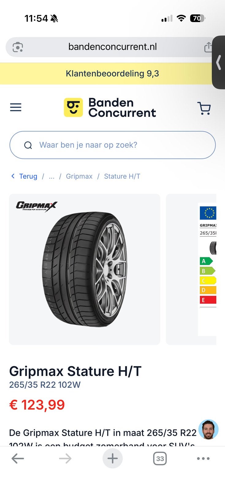 Gripmax Stature sport demo banden ., Ophalen, Nieuw