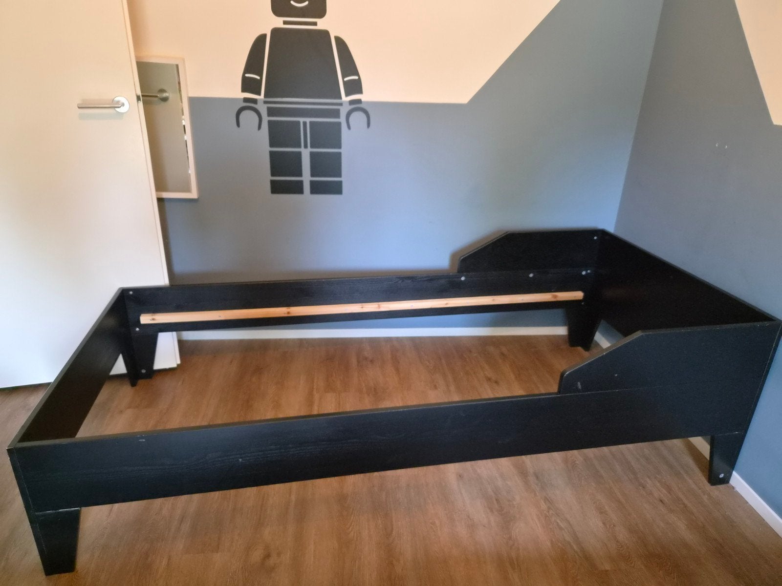 zwart 1 persoonsbed, Ophalen, Gebruikt, 90 cm, Eenpersoons